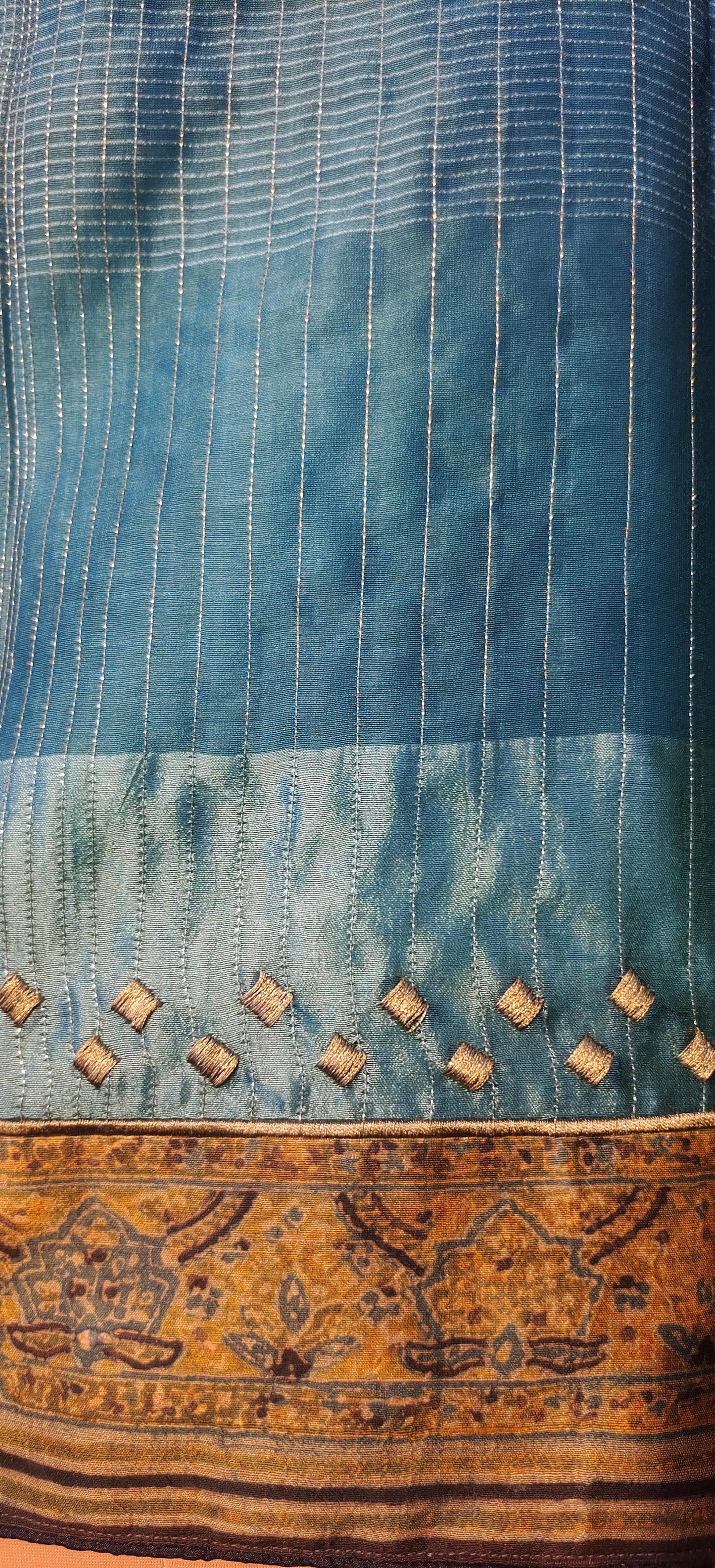 Semistitched Chanderi Silk Ajrakh Formal Ɓlouse