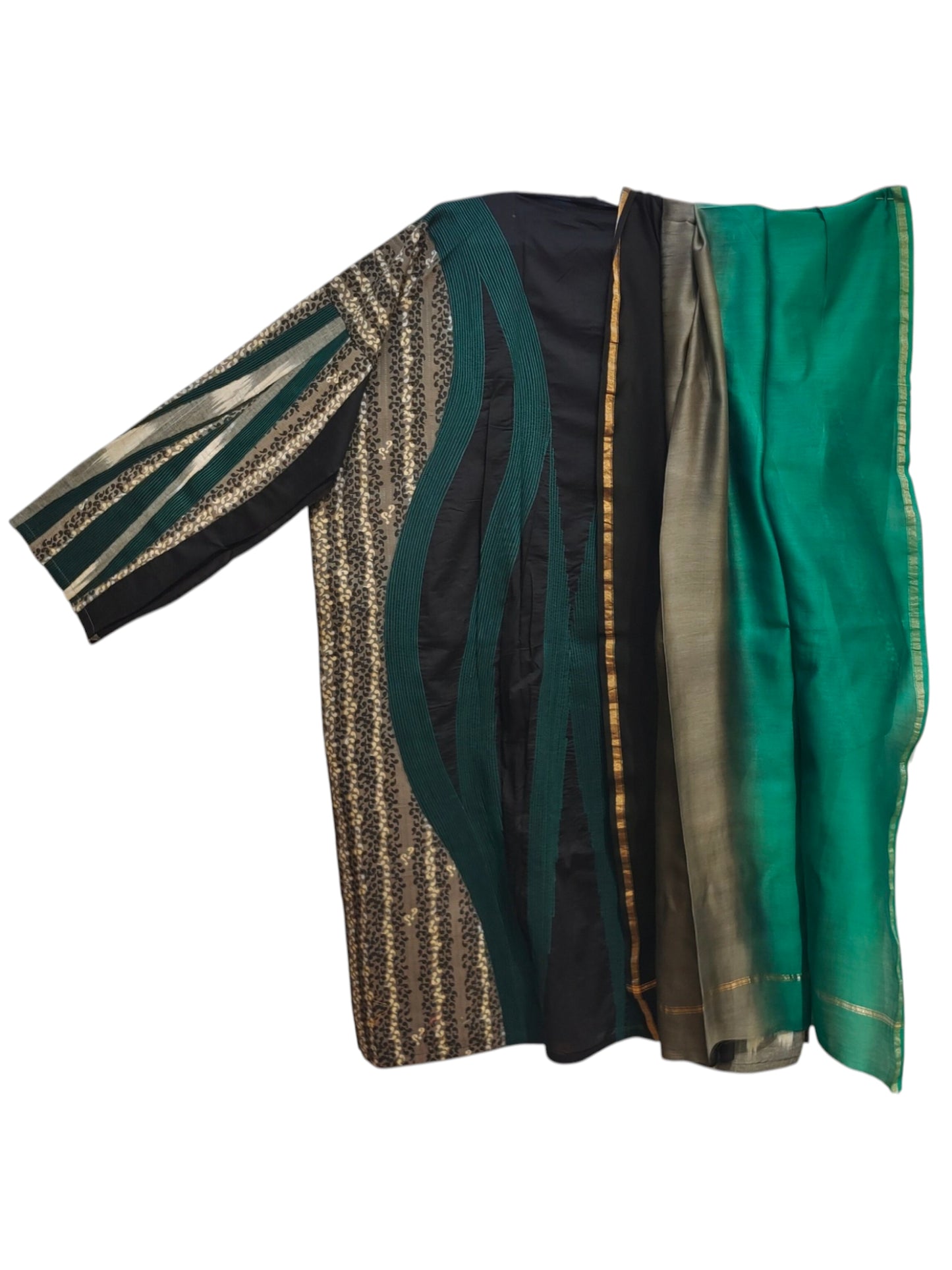 Semi Stitched Chanderi Casual suitset