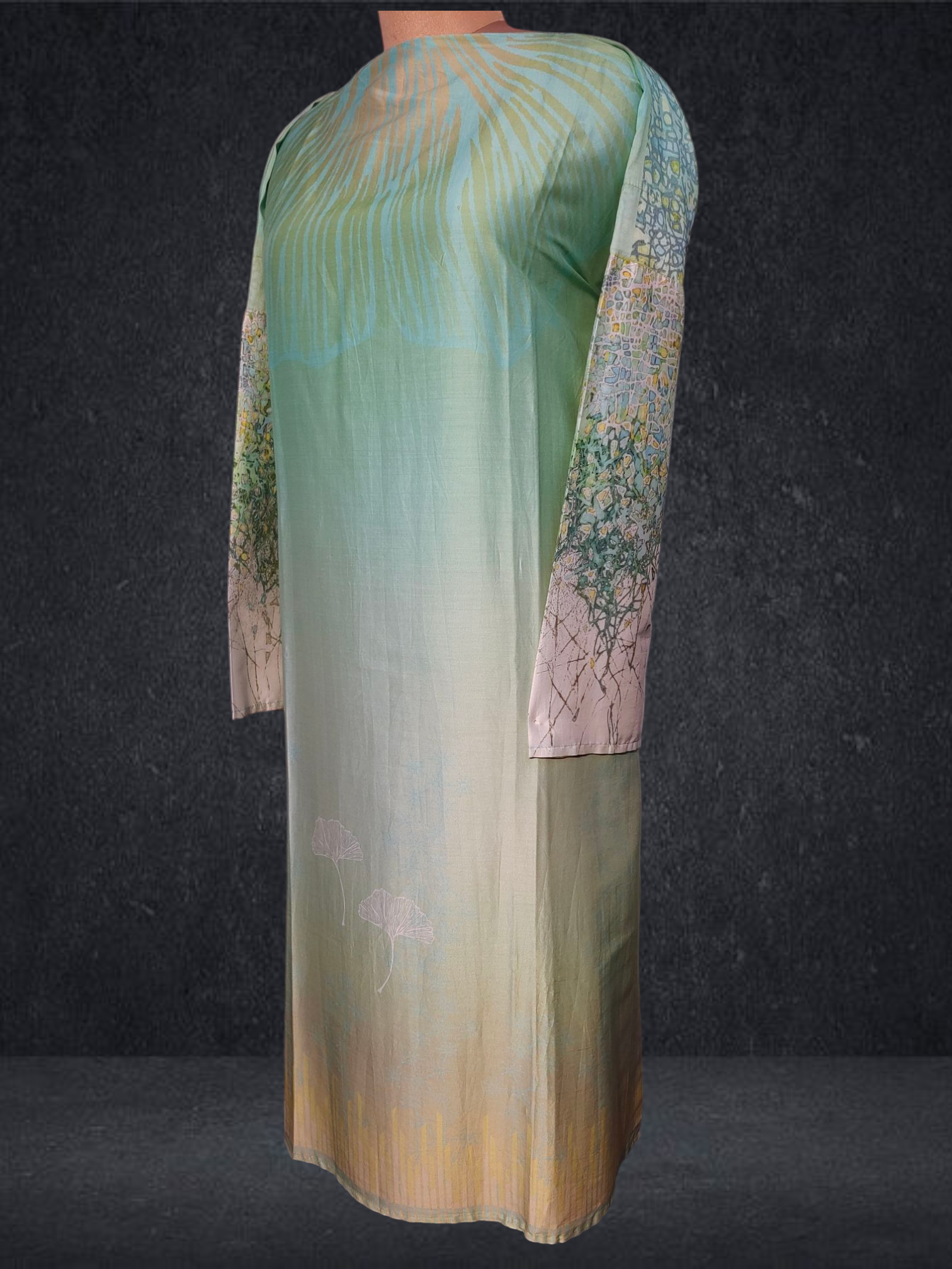 Semi Stitched Chanderi printed Kurta VISHAL KAPUR