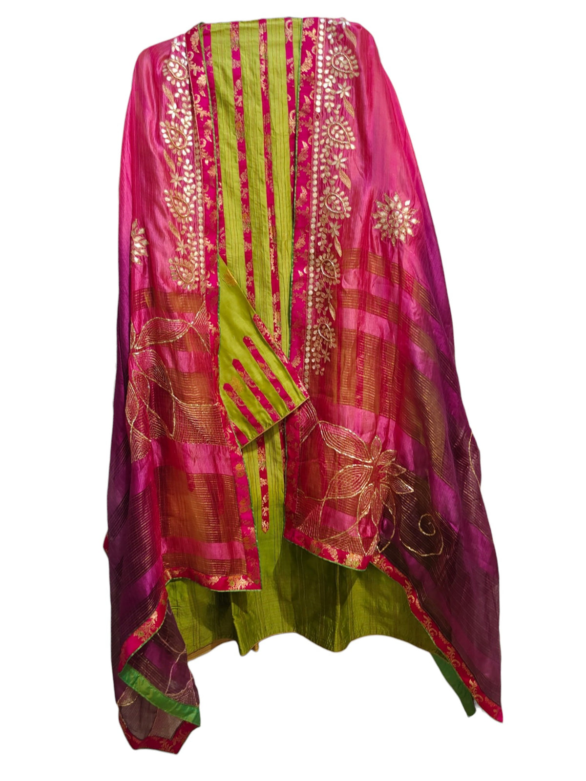 Semi Stitched Chanderi Formal Suitset