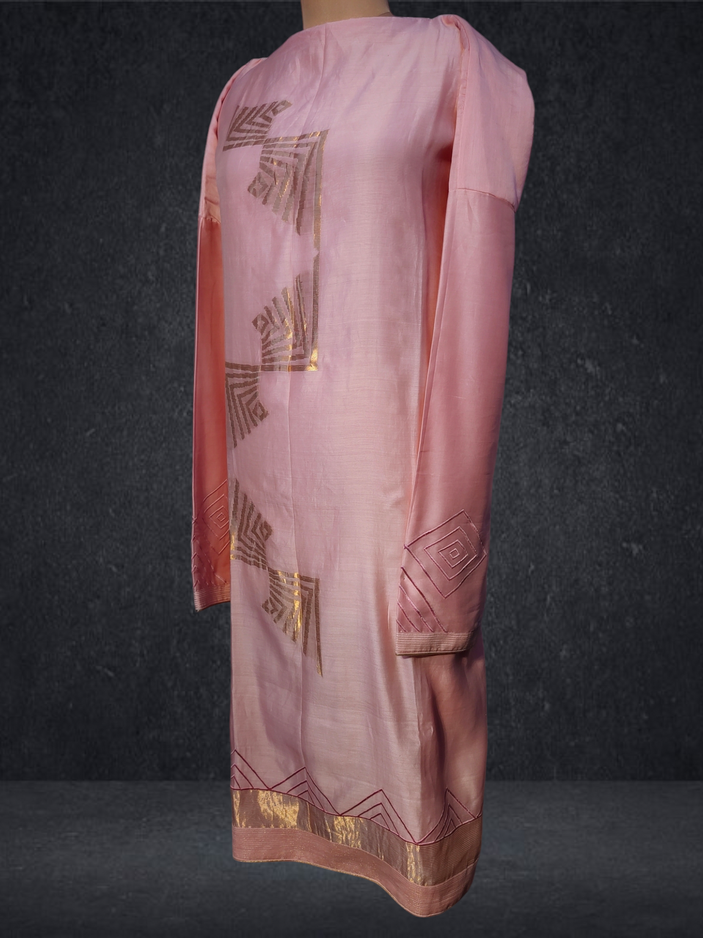 Semi Stitched Chanderi kurta