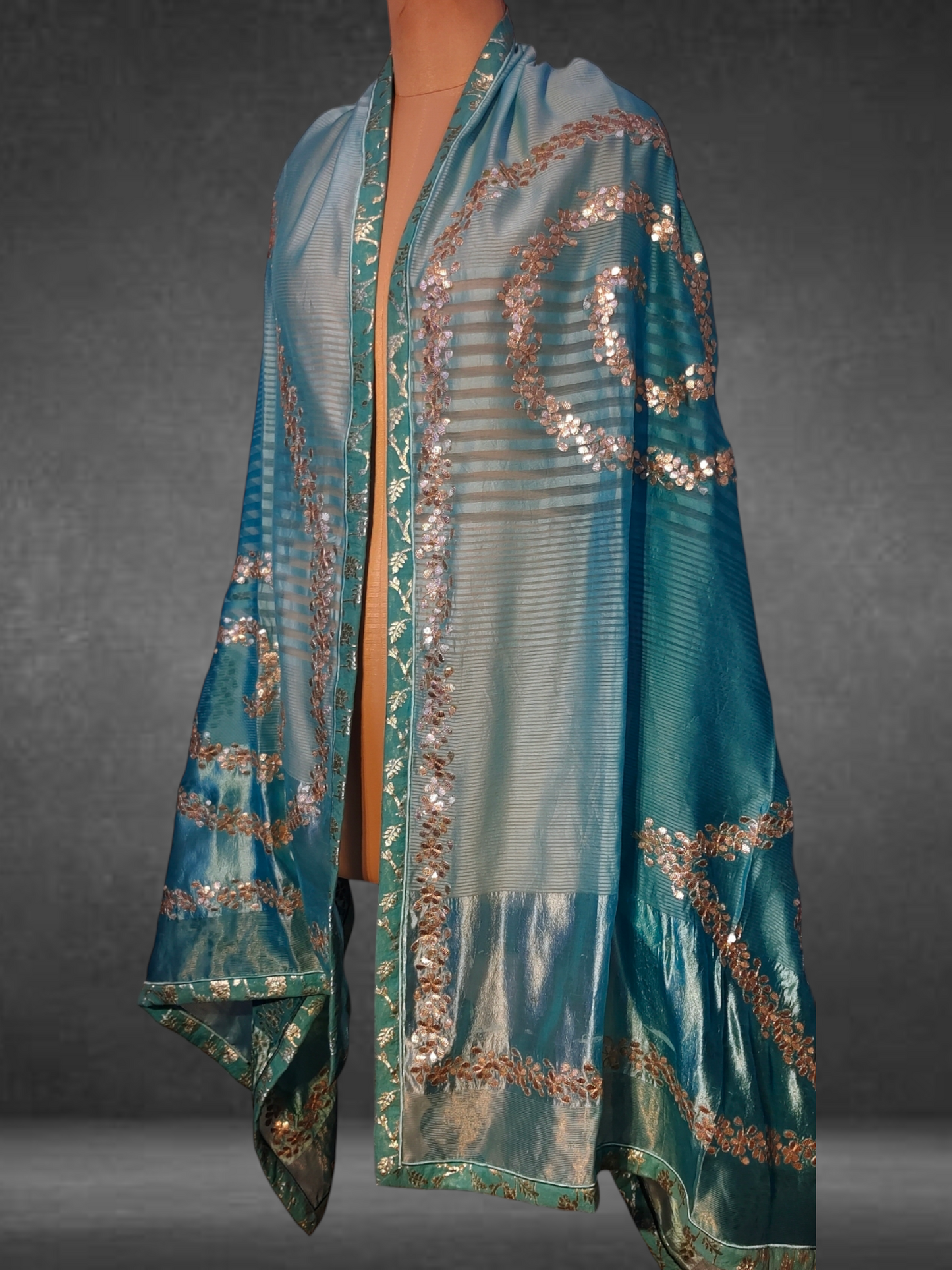 Chanderi Zari Woven Gota Dupatta