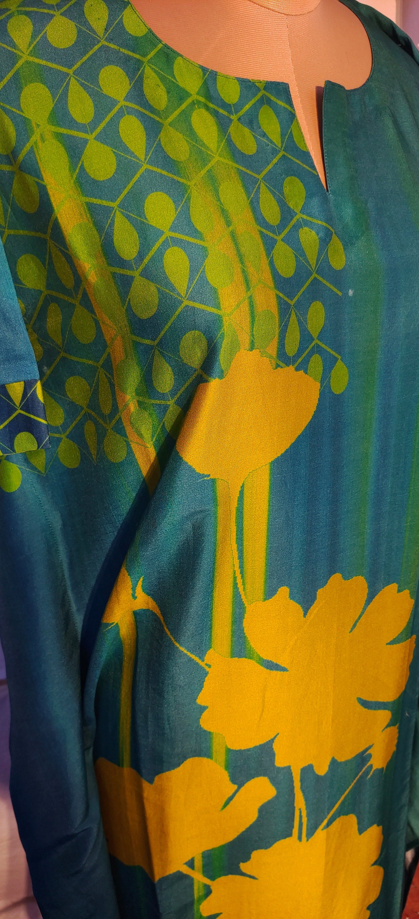 Stitched Chanderi Digital Printed Kaftan VISHAL KAPUR STUDIO