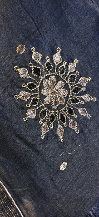 Semi Stitched Formal chanderi Suitset