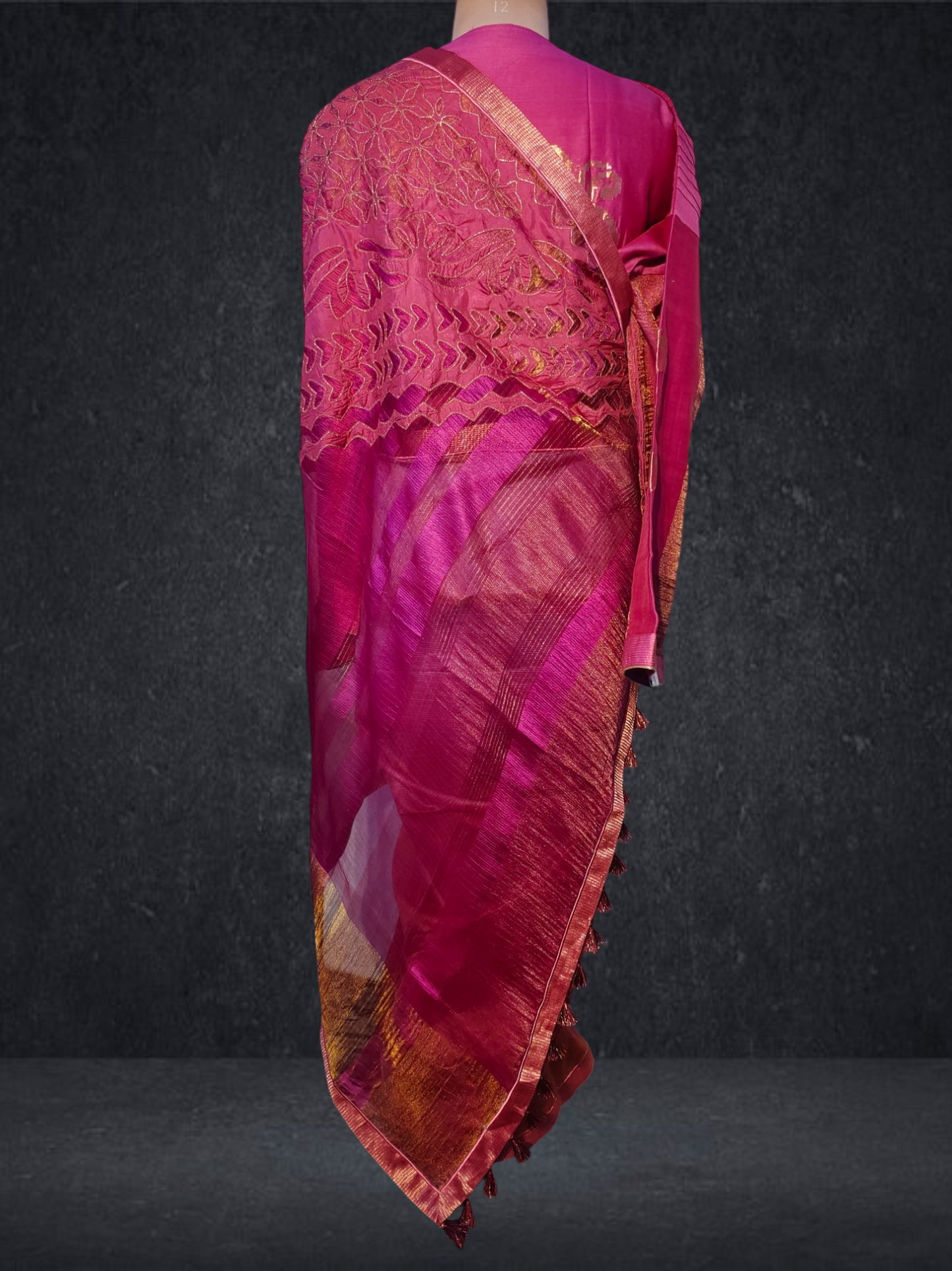 Formal Silk Katab Applique Saree