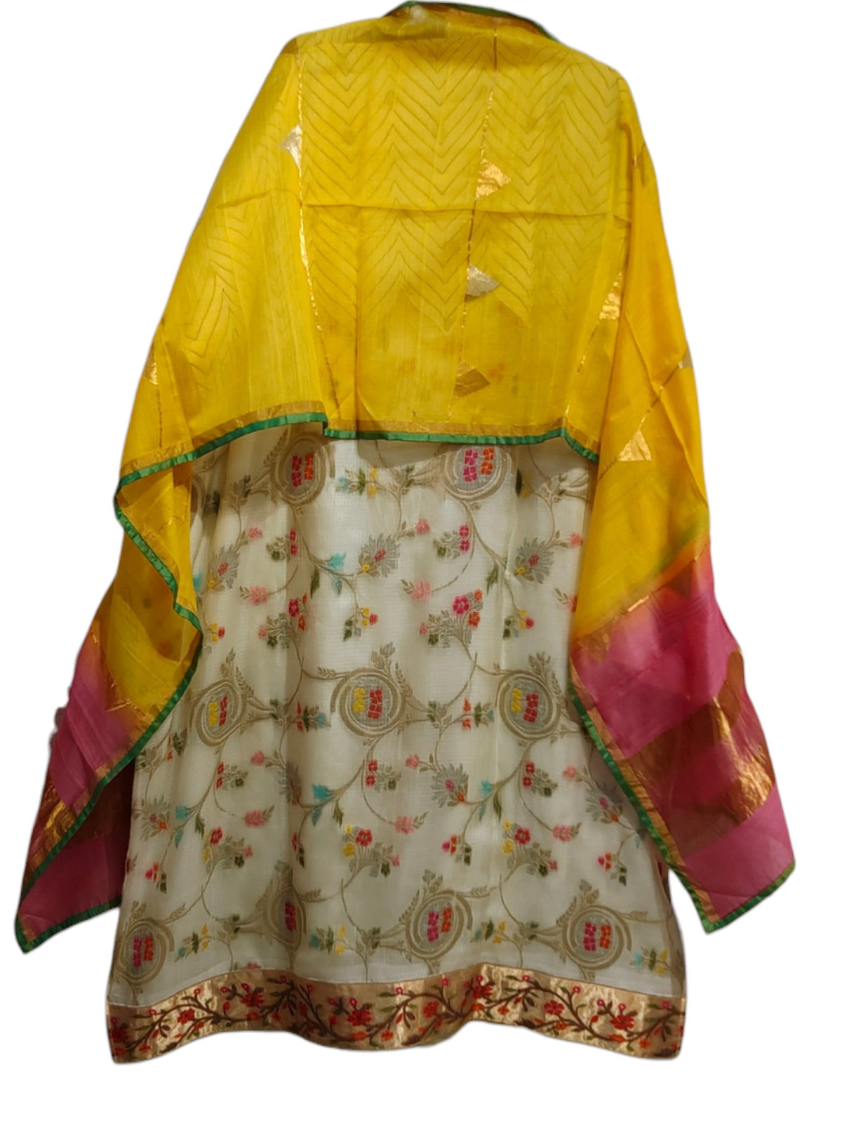 Semi Stitched Chanderi Formal Suitset