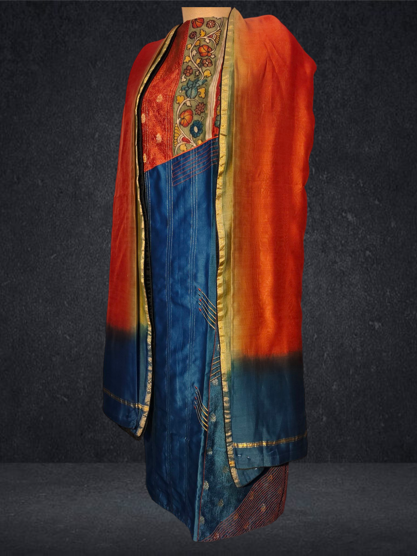 Semi Stitched Formal chanderi Suitset