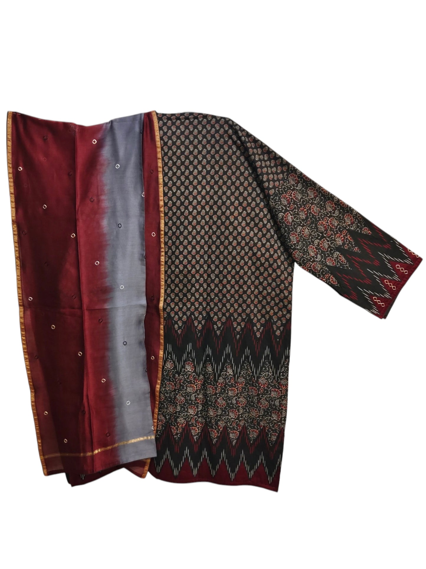 Semi Stitched Chanderi Formal Suitset