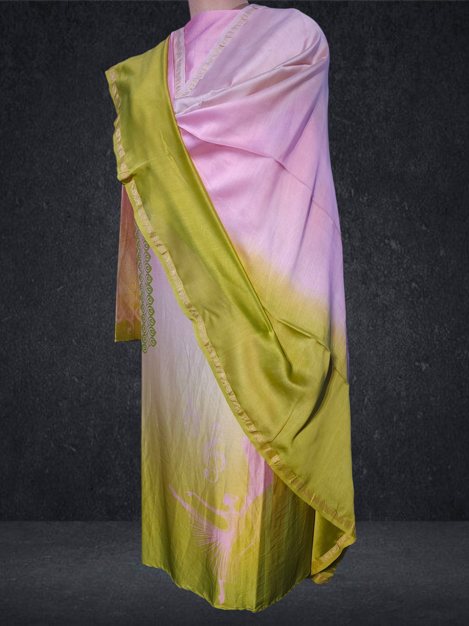Semi Stitched Chanderi Casual Suitset VISHAL KAPUR
