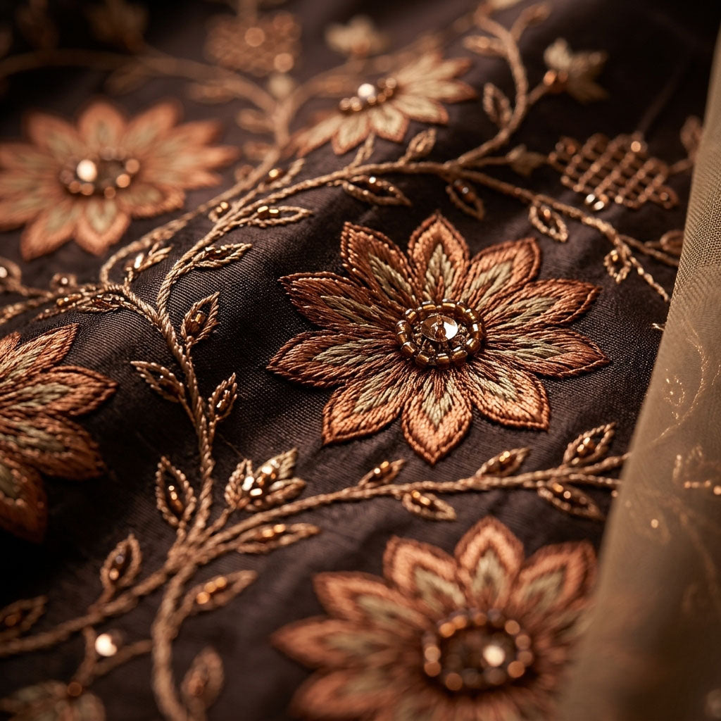 Customised Chanderi Embroidered set