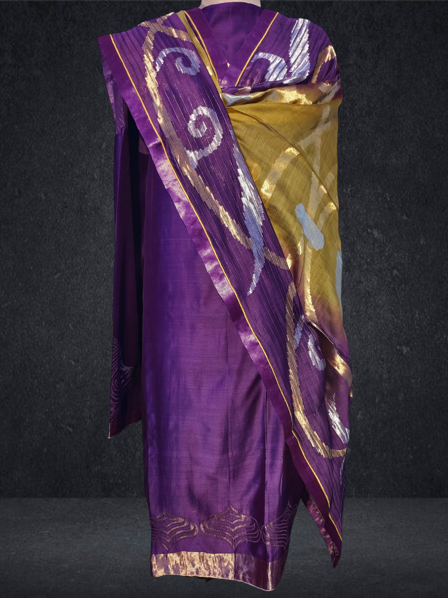 Semi Stitched Formal chanderi Suitset