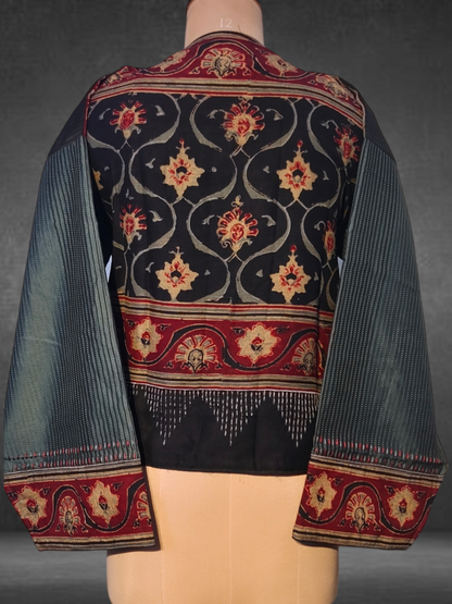 Semistitched Chanderi Silk Ajrakh Formal Ɓlouse