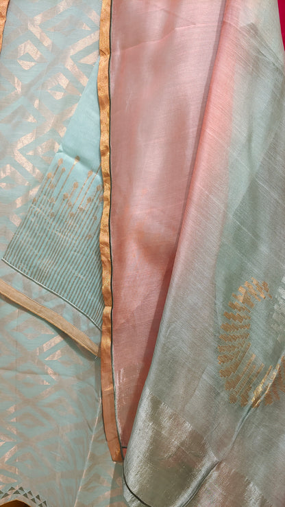 Semi Stitched Formal chanderi Suitset