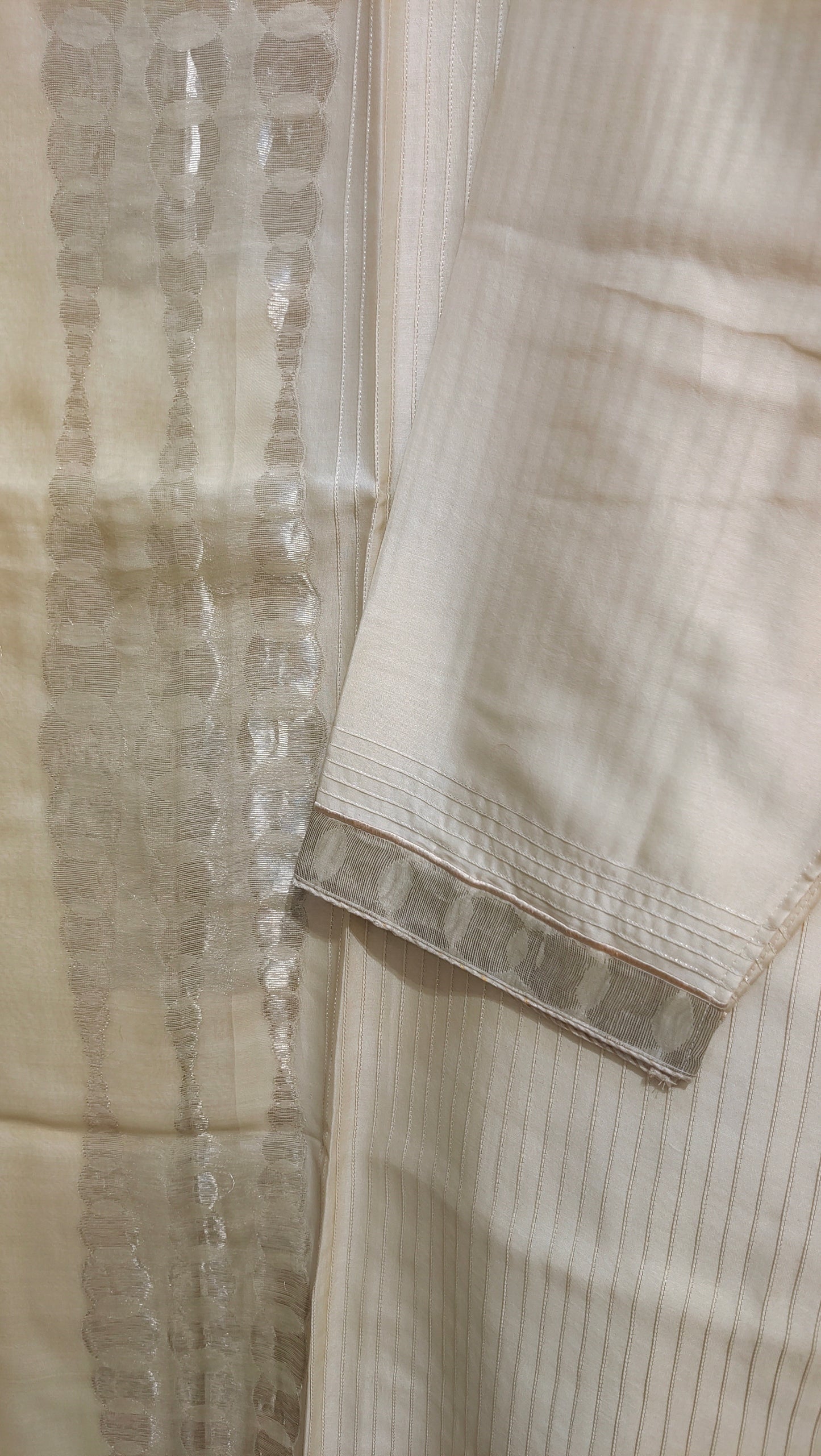 Semi Stitched Chanderi Formal Suitset