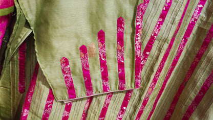 Semi Stitched Chanderi Formal Suitset