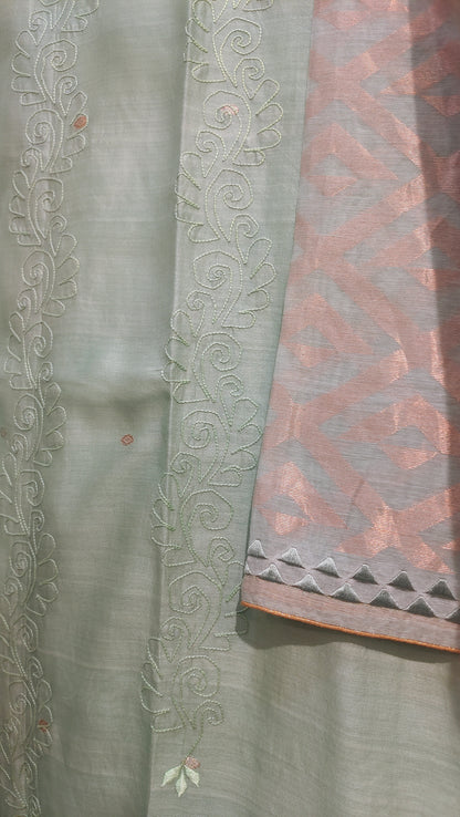 Semi Stitched Chanderi Casual kurta
