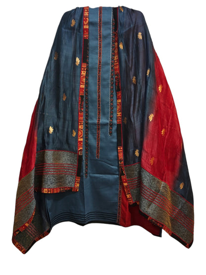 Semi Stitched Chanderi Formal Suitset