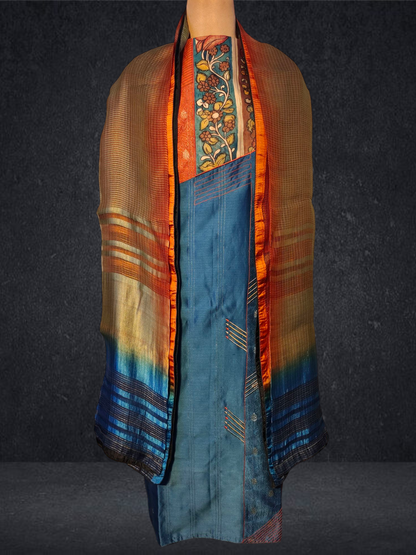 Semi Stitched Chanderi Formal Suitset