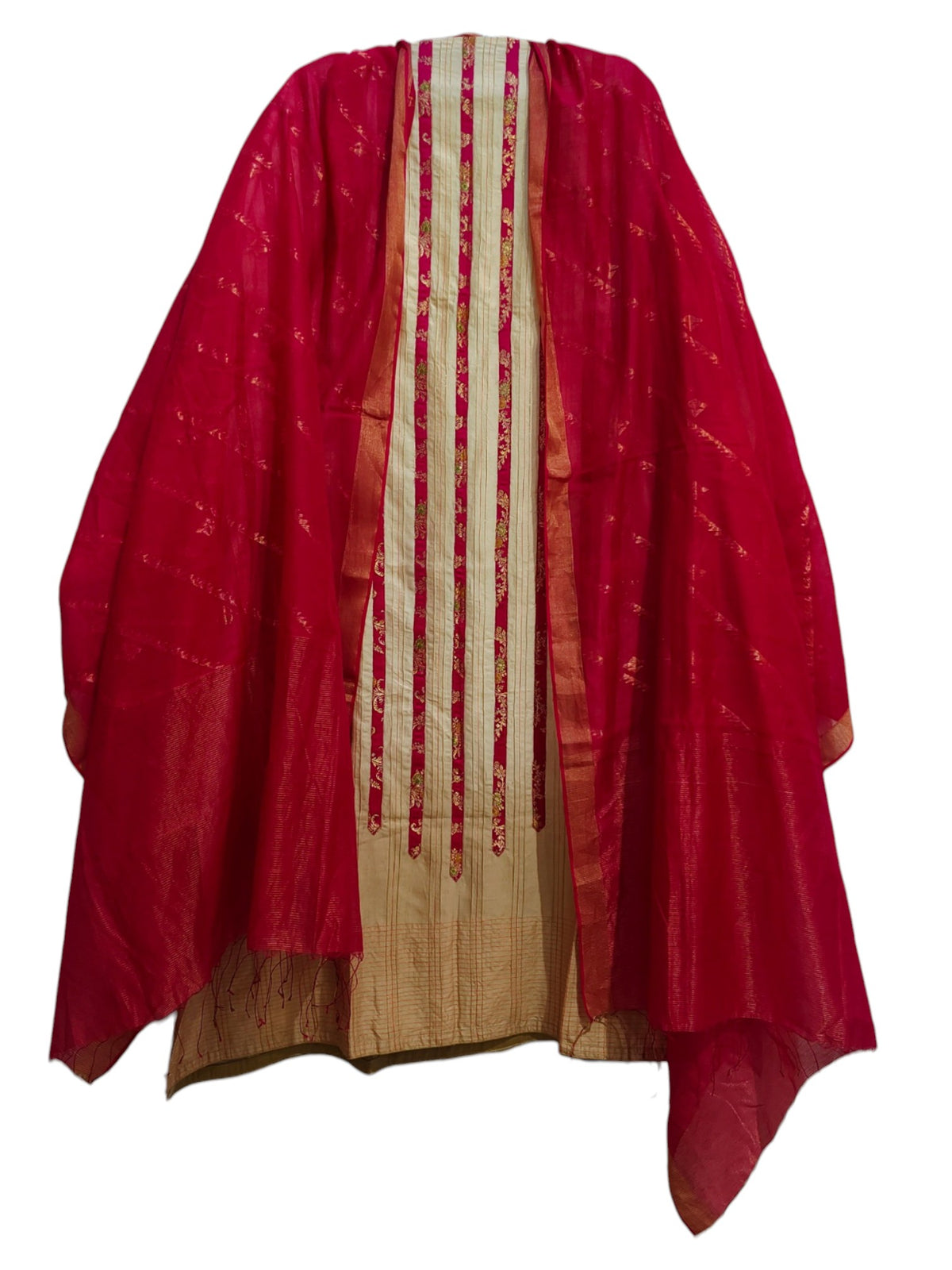 Semi Stitched Chanderi Formal Suitset