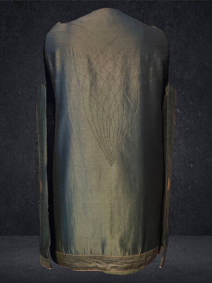 Semi Stitched Chanderi Zariwoven Short Tunic VISHAL KAPUR STUDIO
