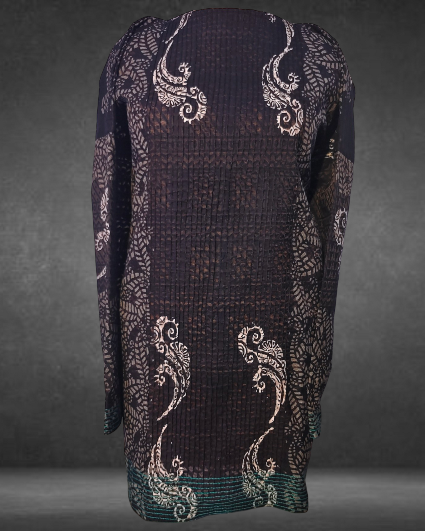 Semistitched Chanderi  Blockprinted Tunic with stole VISHAL KAPUR STUDIO