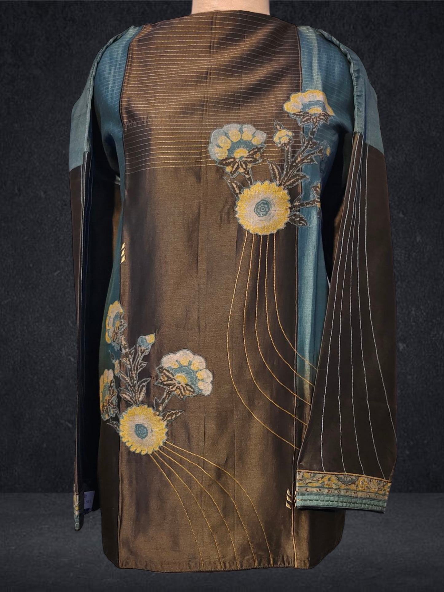 Semistitched Chanderi Ajrakh Short Tunic VISHAL KAPUR STUDIO