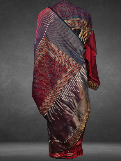 Chanderi Formal Ajrakh Saree