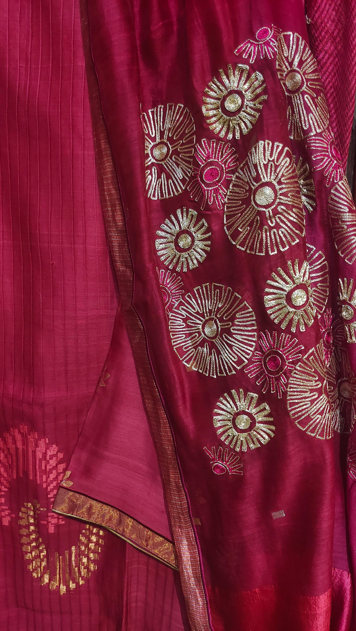 Semi Stitched Formal chanderi Suitset