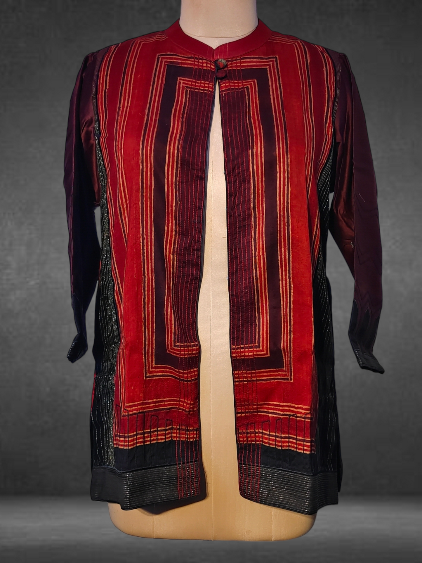 Formal Silk Ajrakh Short Jacket