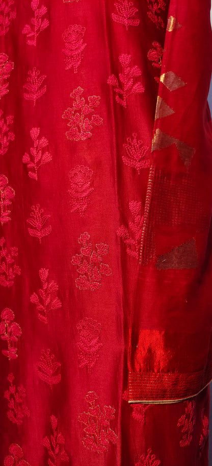 Semi Stitched Formal chanderi Kurta