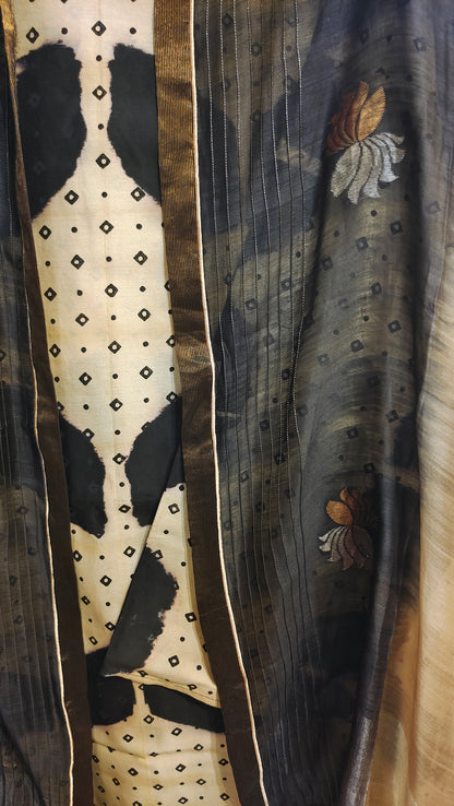 Semi Stitched Formal chanderi Suitset