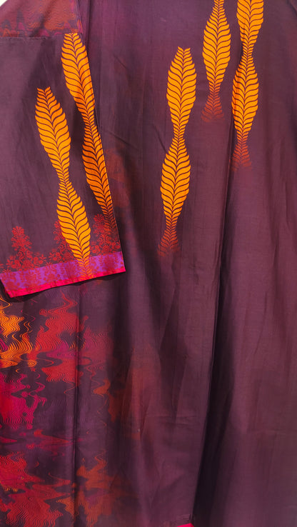 Semi Stitched Chanderi Casual Suitset