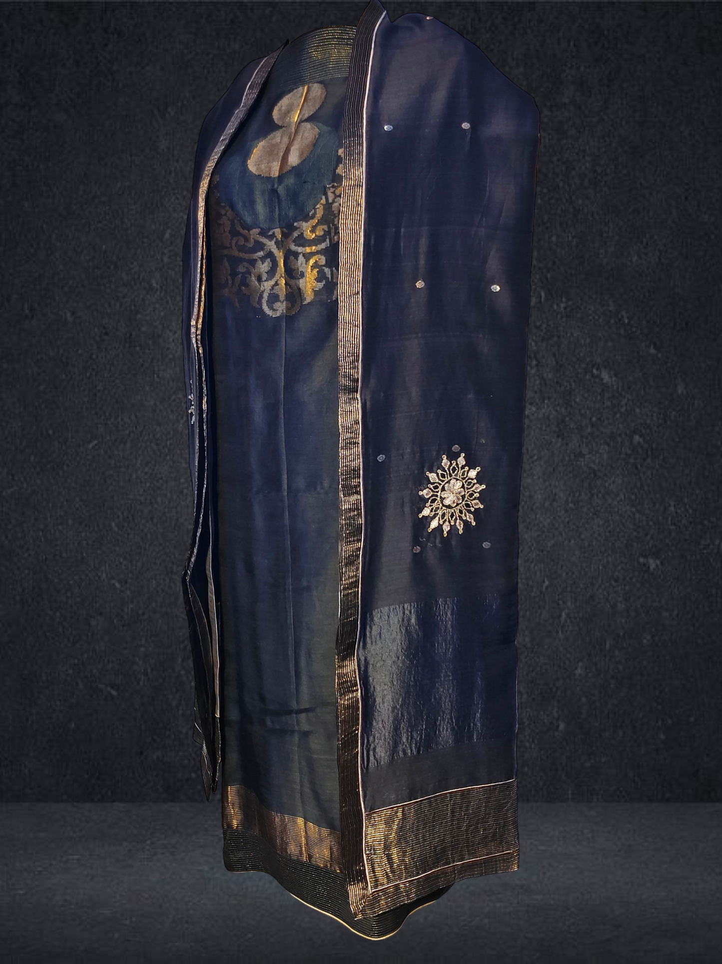 Semi Stitched Formal chanderi Suitset