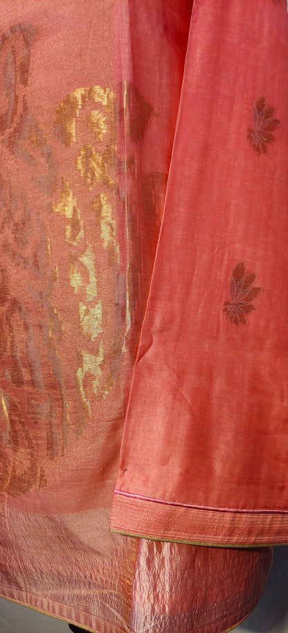 Semistitched Chanderi Zariwoven Short Tunic
