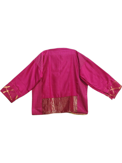 SemiStitched zariwoven Pink chanderi Tunic