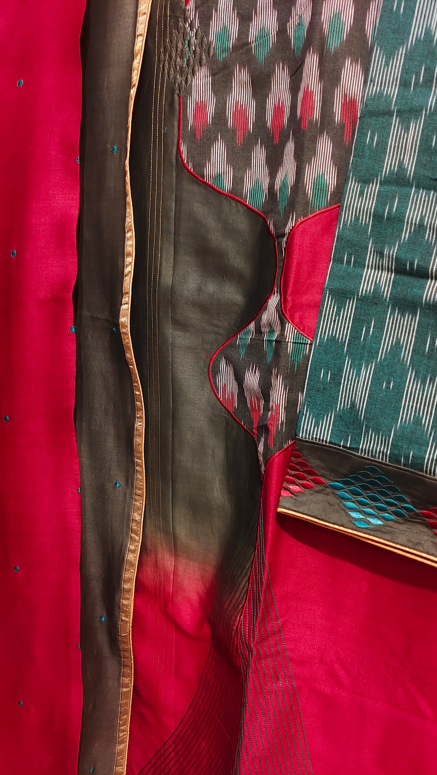 Semi Stitched Chanderi Formal Suitset