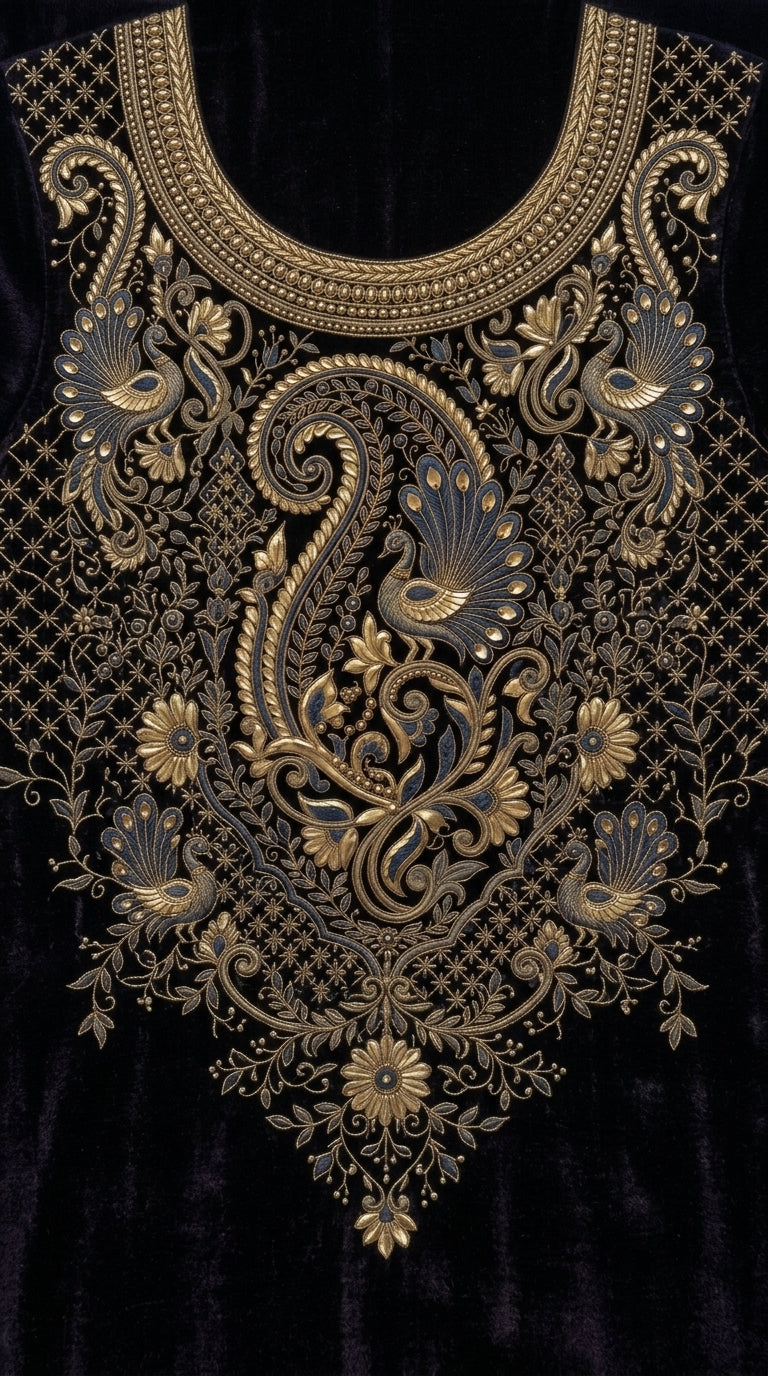Customised Chanderi Embroidered set