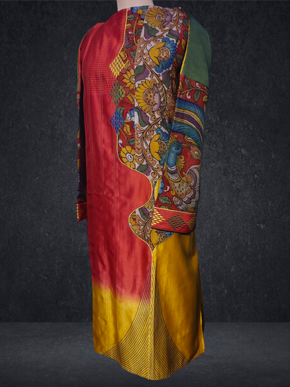 Semi Stitched Chanderi kurta