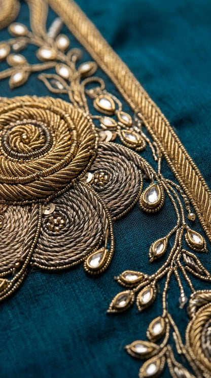 Customised Chanderi Embroidered set