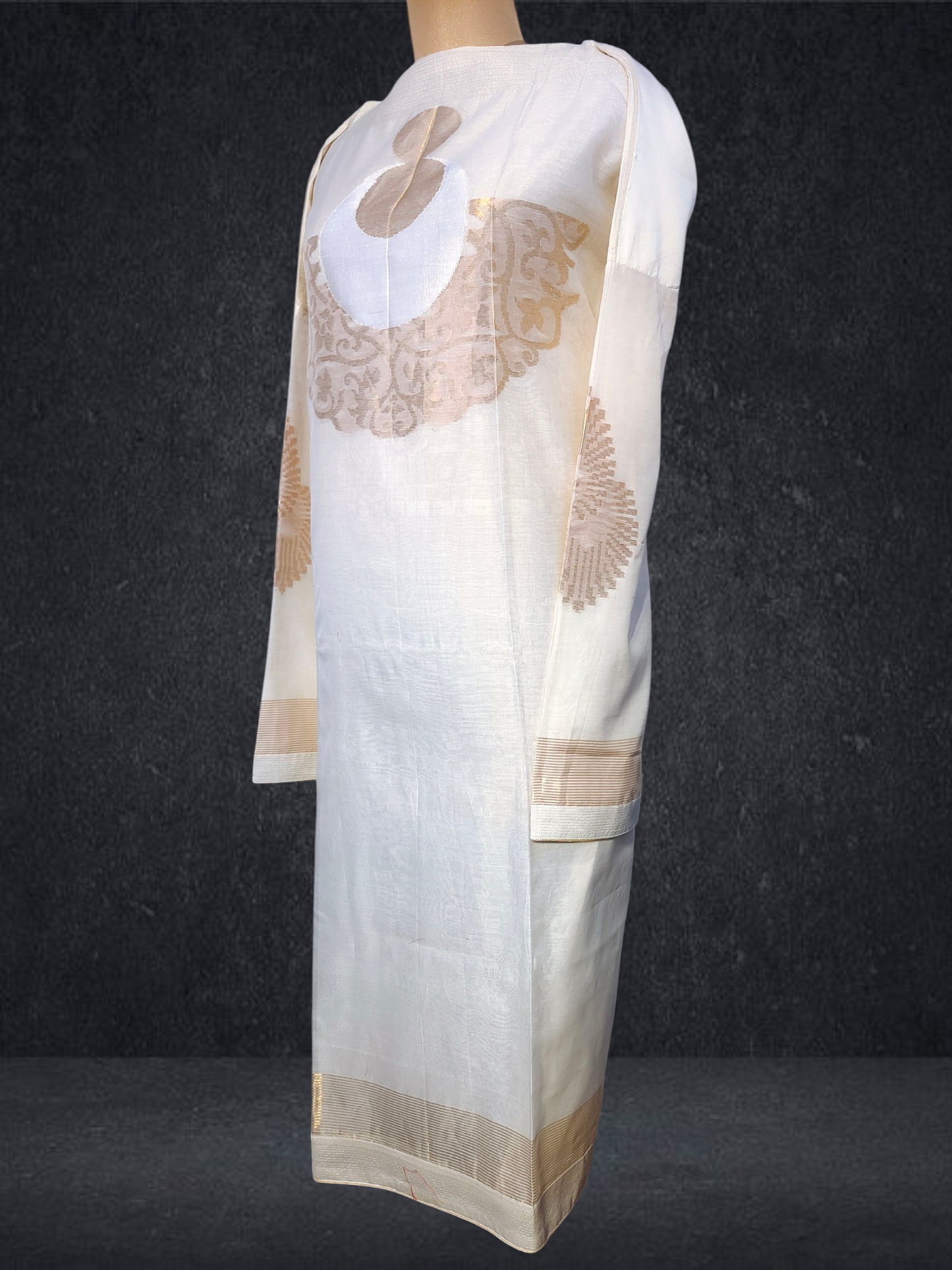 Semi Stitched Formal chanderi Kurta