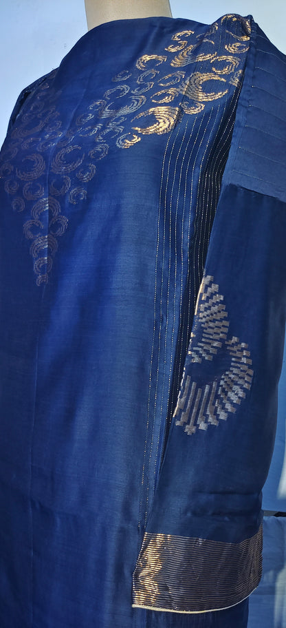 Semi Stitched Formal chanderi Kurta