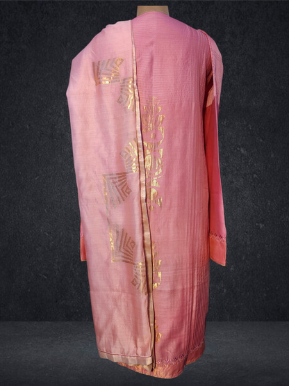 Semi Stitched Formal chanderi Suitset