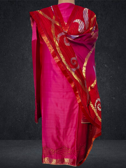 Semi Stitched Chanderi Formal Suitset