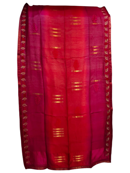 Semi Stitched Chanderi Formal Suitset