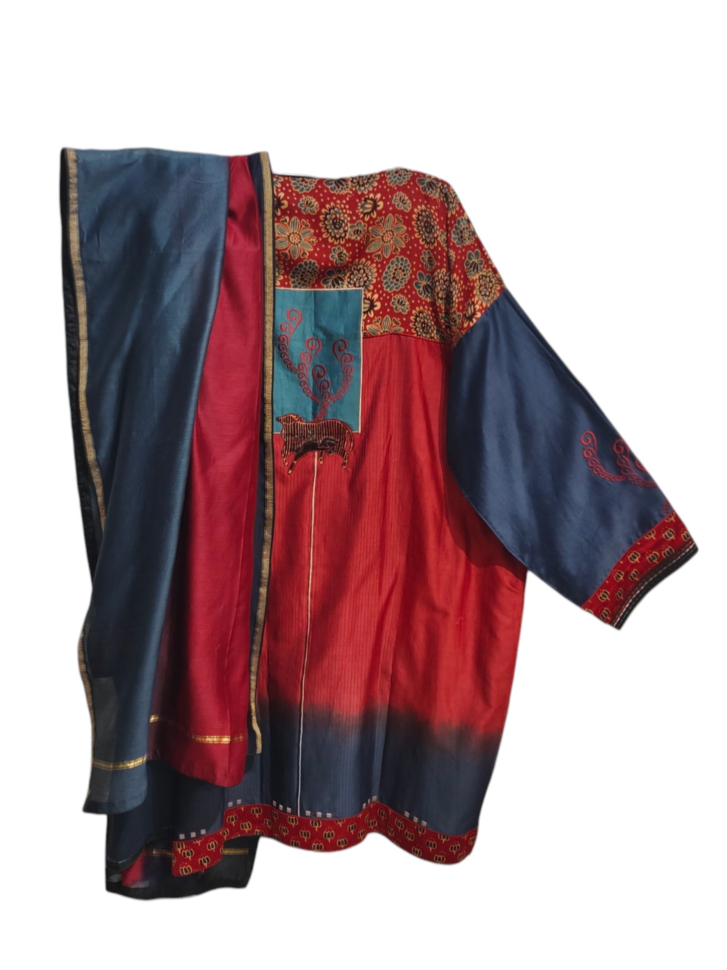 Semi Stitched Chanderi Formal Suitset