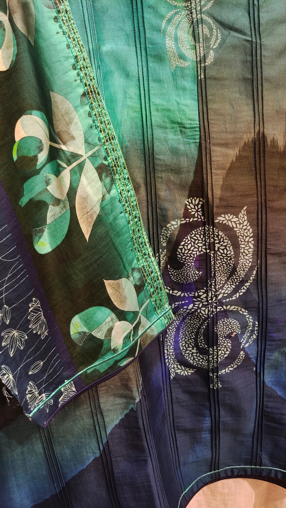 Semi Stitched printed chanderi Tunic