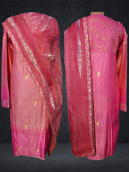 Semi Stitched Formal chanderi Suitset
