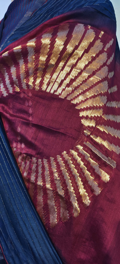Semi Stitched Chanderi Formal Suitset