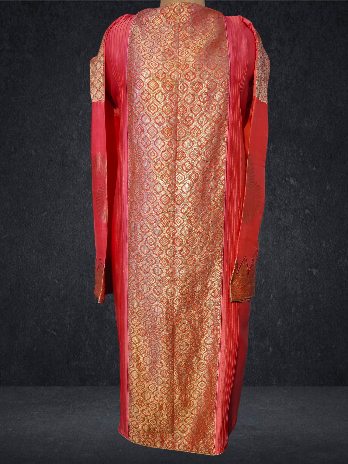 Semi Stitched Formal chanderi Suitset