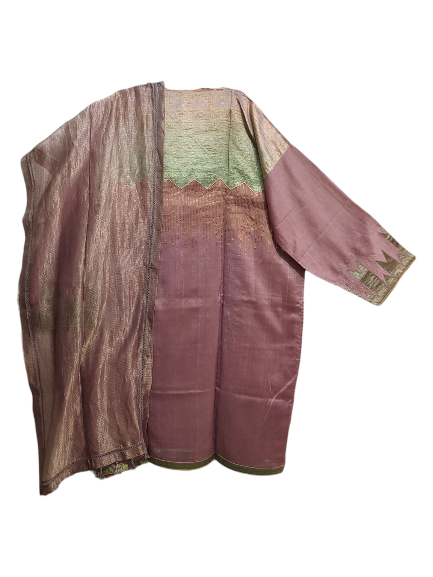 Semi Stitched Chanderi Formal Suitset